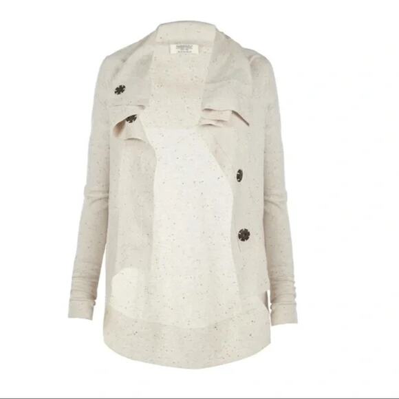 Allsaints Cardigan Sweater Nep Escape Speckled Slouchy Edgy Boho Cream Size 6 - Picture 1 of 11